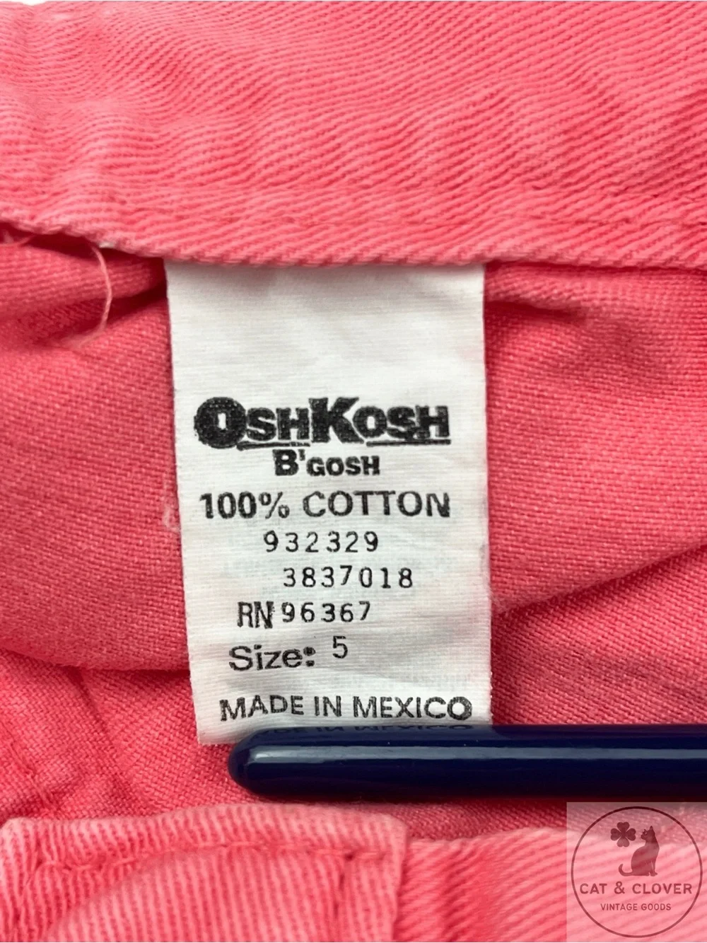 OshKosh B'gosh 90s Pink Coral Cotton Girls Vintage Shorts Size 5